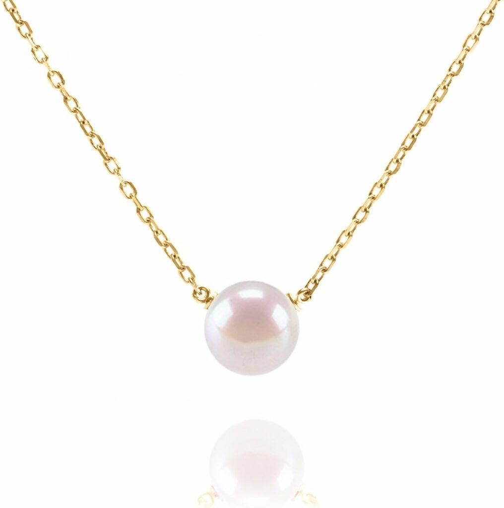 PAVOI Handpicked AAA+ Freshwater Cultured Single Pearl Necklace Pendant | Gold Necklaces for Women