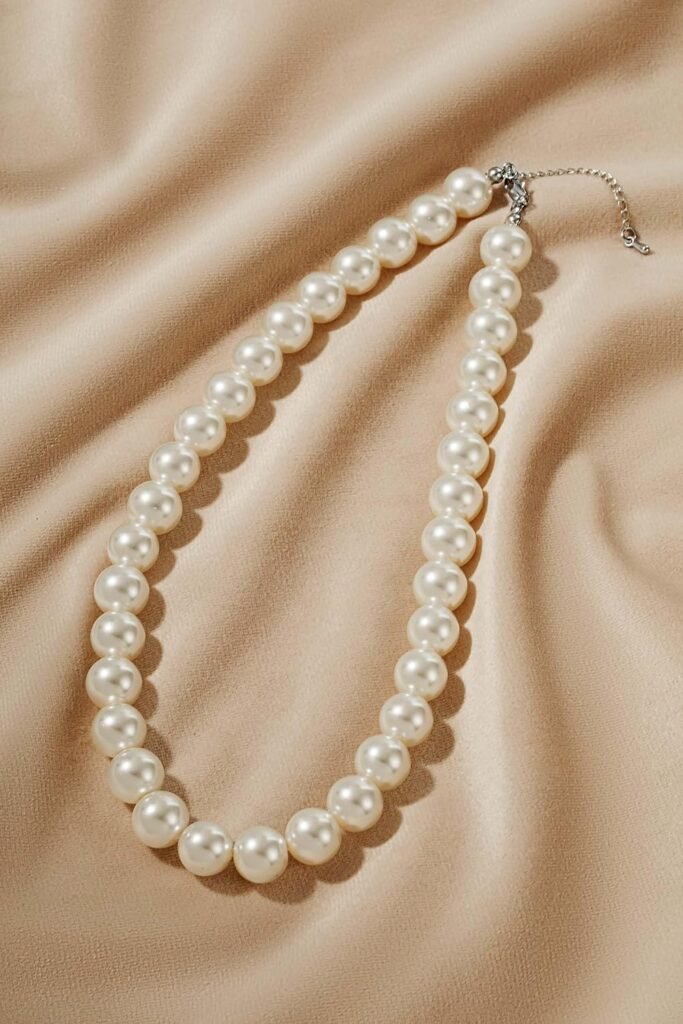 BABEYOND Round Imitation Pearl Necklace Wedding Pearl Necklace for Brides